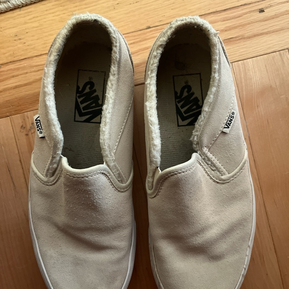 Vans Classic Cream Slip-On Sneakers